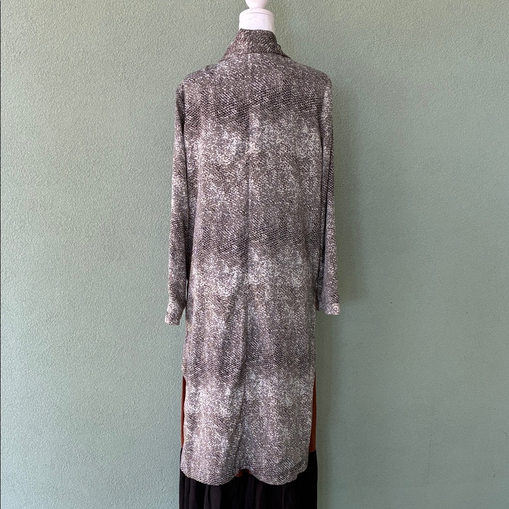 Bb Dakota Gray Patterned Open Front Duster - image 5